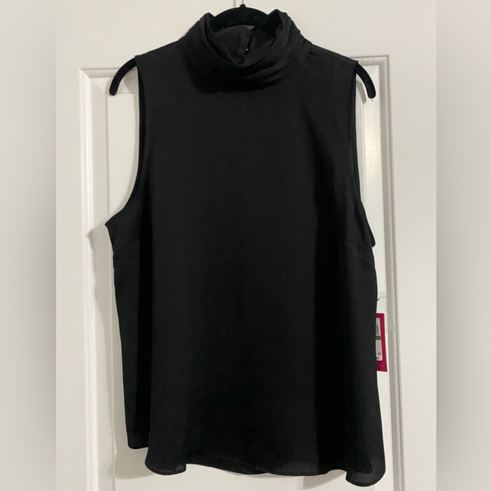 Vince Camuto Black Sleeveless Mock-Neck Blouse - Size L (NWT)